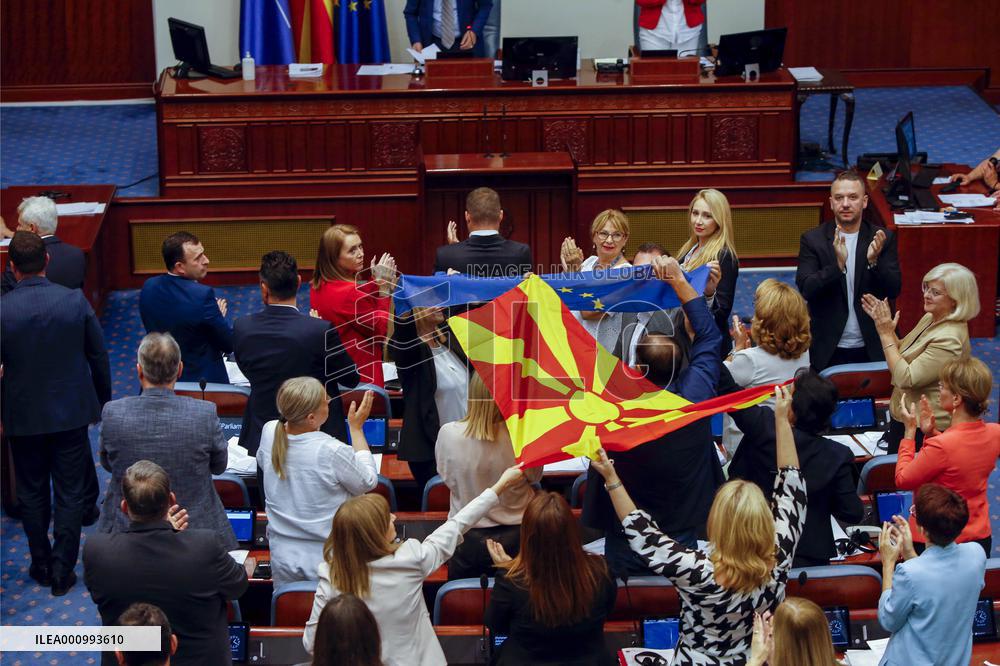 NORTH MACEDONIA-PARLIAMENT-EU-VOTE