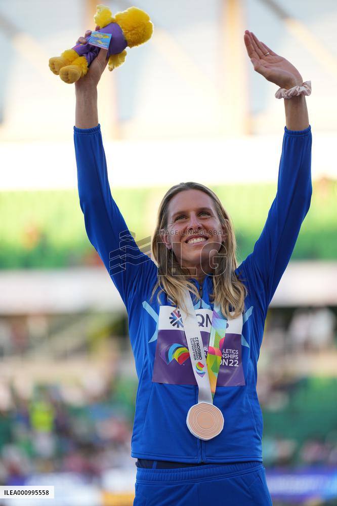 (SP)U.S.-EUGENE-ATHLETICS-WORLD CHAMPIONSHIPS-WOMEN'S HIGH JUMP-AWARDING CEREMONY