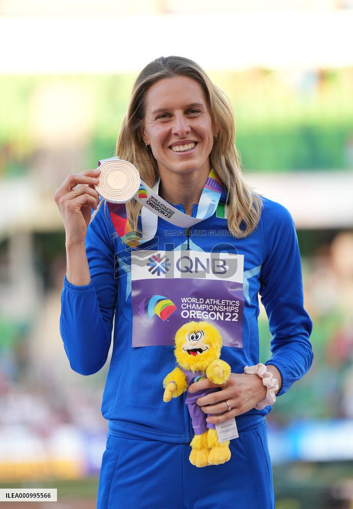 (SP)U.S.-EUGENE-ATHLETICS-WORLD CHAMPIONSHIPS-WOMEN'S HIGH JUMP-AWARDING CEREMONY