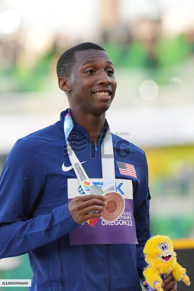 (SP)U.S.-EUGENE-ATHLETICS-WORLD CHAMPIONSHIPS-MEN'S 200M-AWARDING CEREMONY