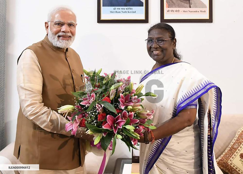 INDIA-NEW DELHI-MURMU-MODI-MEETING