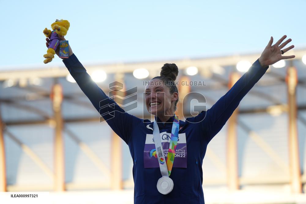 (SP)U.S.-EUGENE-ATHLETICS-WORLD CHAMPIONSHIPS-WOMEN'S JAVELIN THROW-AWARDING CEREMONY