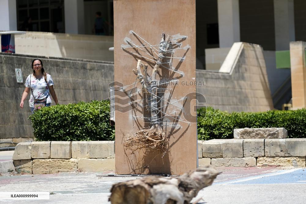 MALTA-MSIDA-TREE STUMPS-EXHIBITION