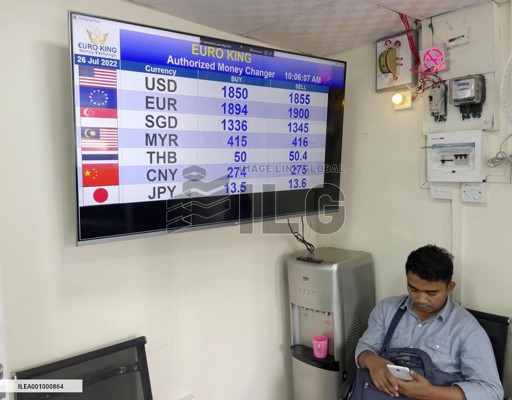Currency exchange counter in Myanmar