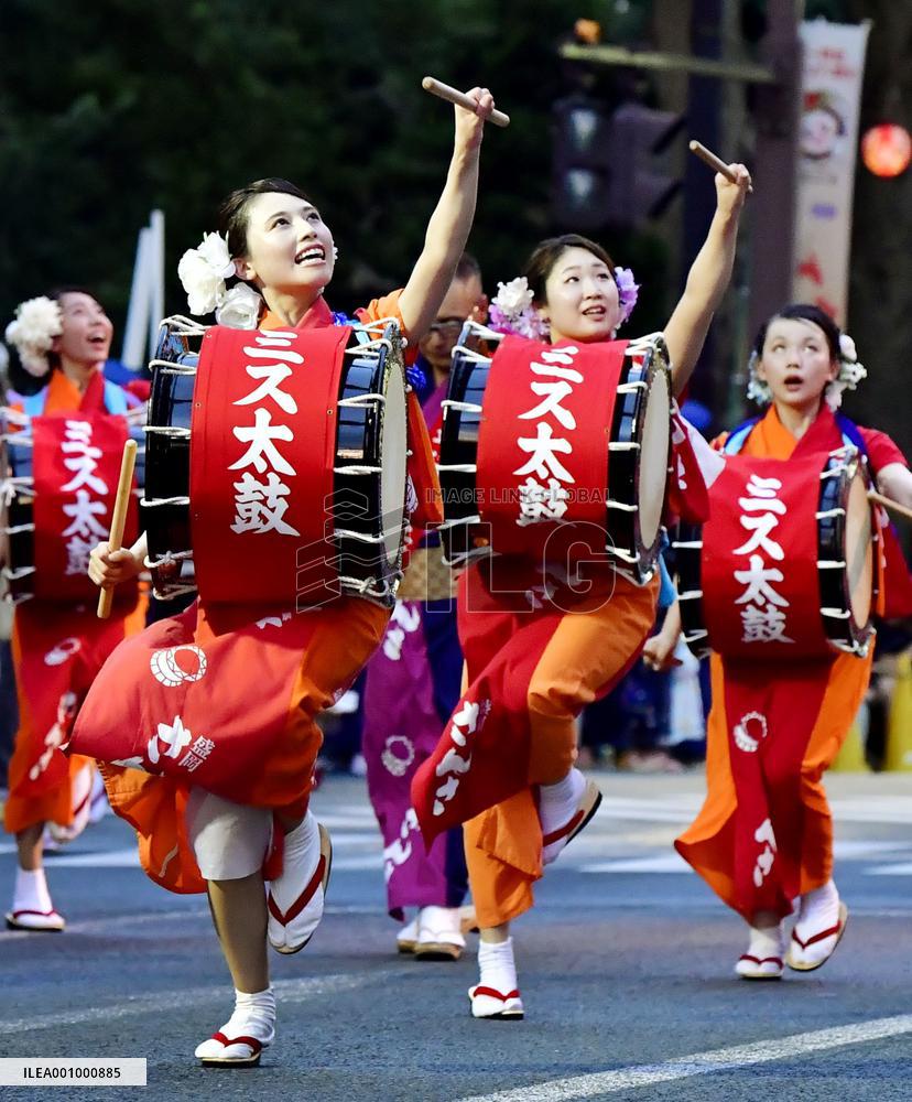 Traditional dance parade in Morioka, Japan