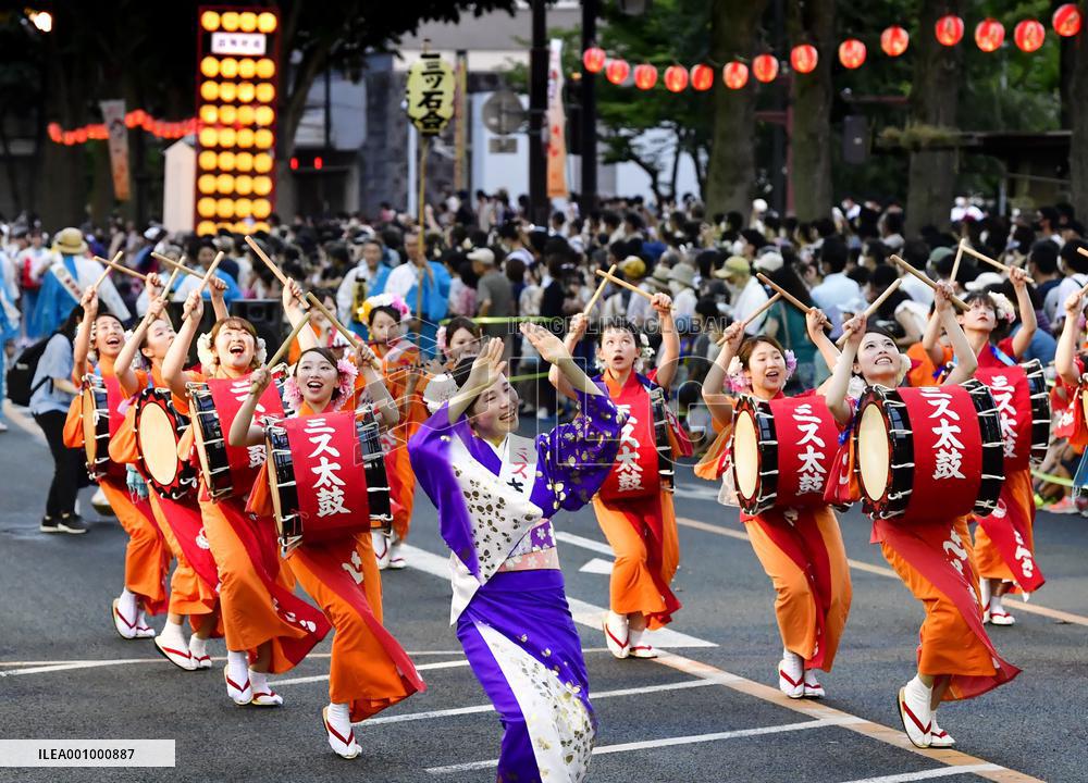 Traditional dance parade in Morioka, Japan