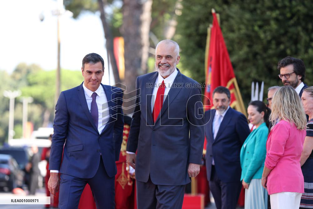 ALBANIA-TIRANA-PM-SPAIN-PM-MEETING
