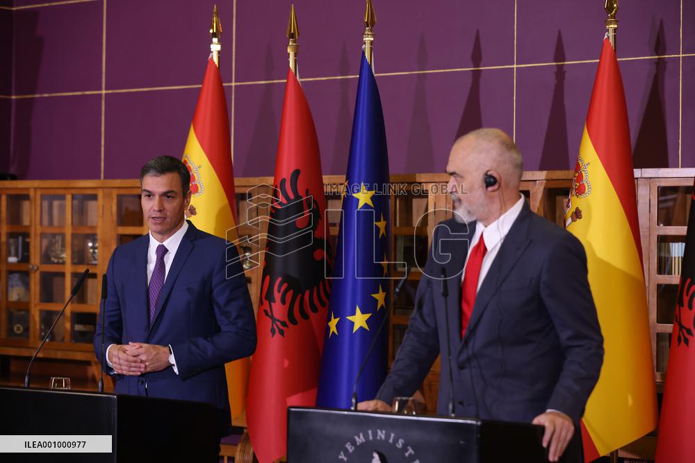 ALBANIA-TIRANA-PM-SPAIN-PM-MEETING