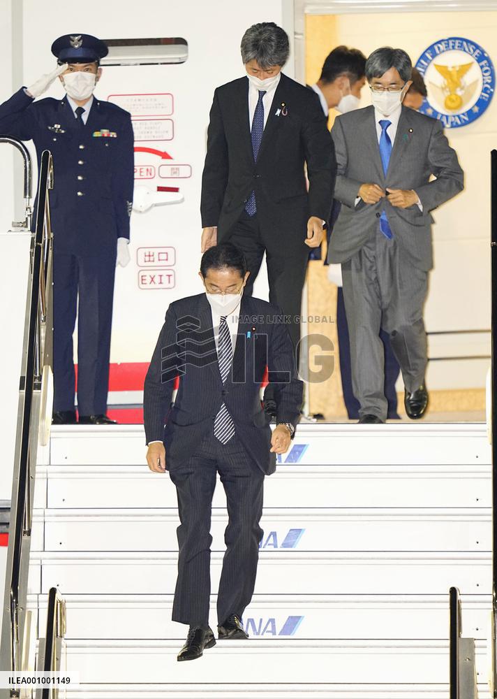 Japan PM Kishida returns from N.Y.