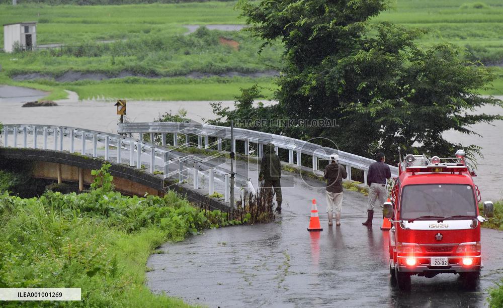 Heavy rain in northeastern Japan