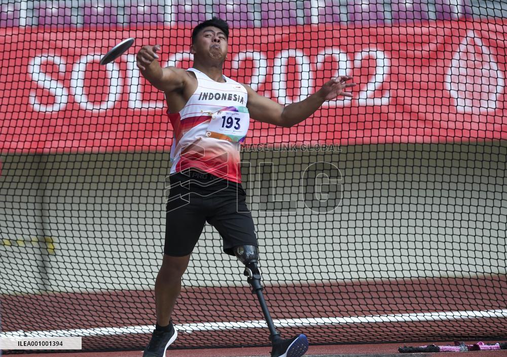 (SP)INDONESIA-SURAKARTA-ASEAN PARA GAMES 2022-ATHLETICS-DISCUS THROW