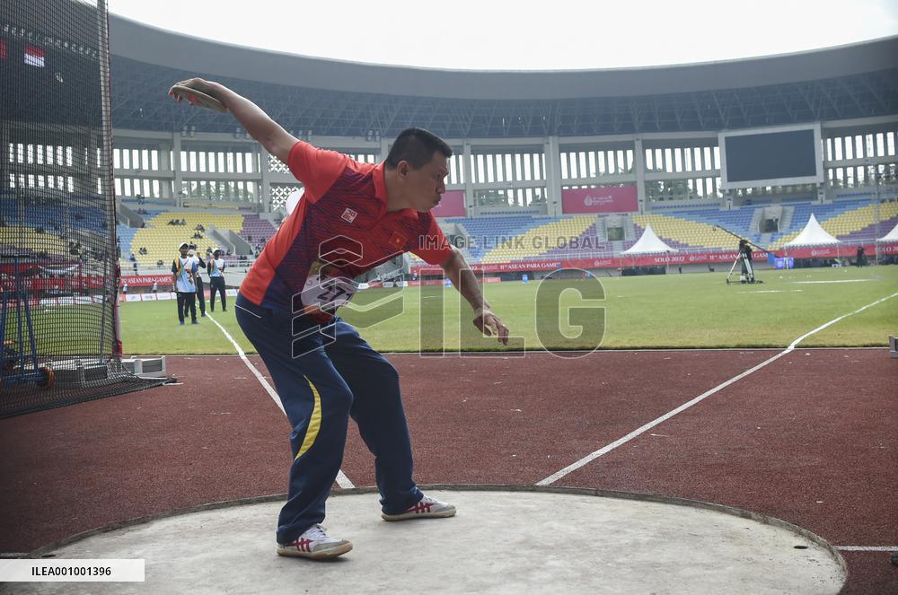 (SP)INDONESIA-SURAKARTA-ASEAN PARA GAMES 2022-ATHLETICS-DISCUS THROW