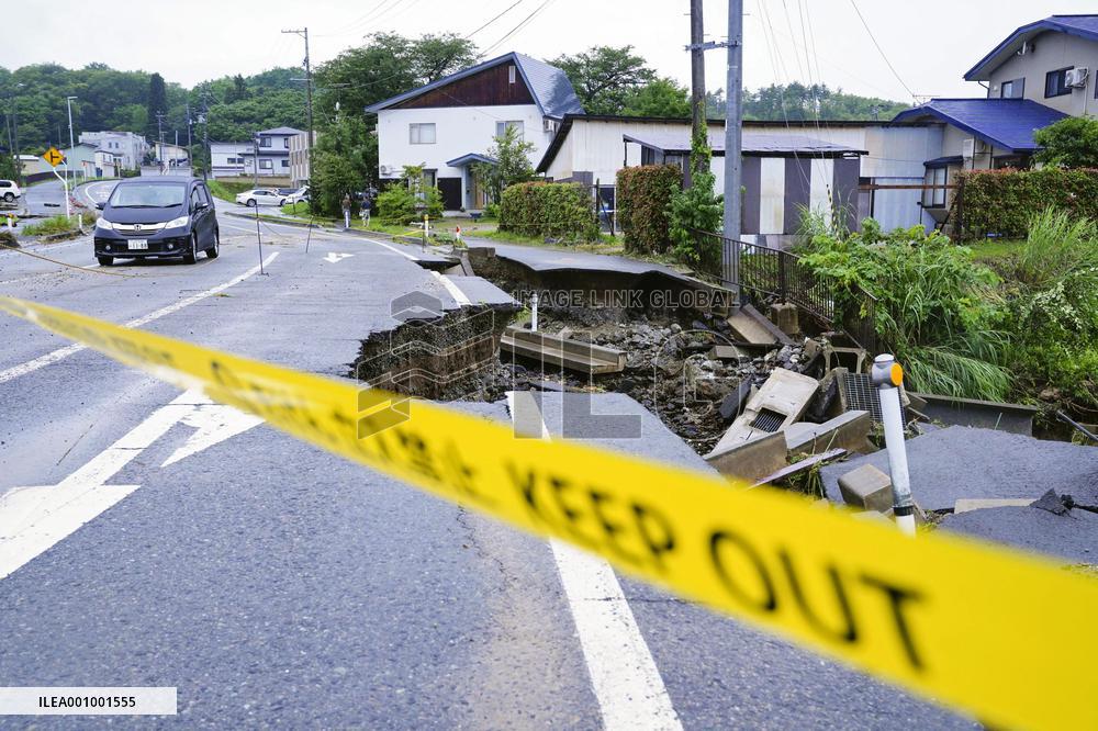 Heavy rain hits northeastern Japan