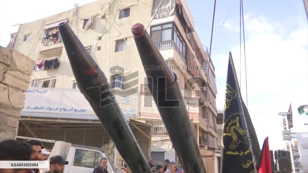 Lebanon's Palestinian refugees implement sit-in in support of Gaza facing Israeli attacks