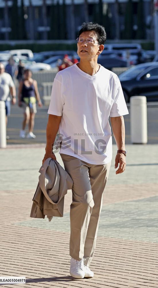 Japan's national baseball team manager Kuriyama in U.S.