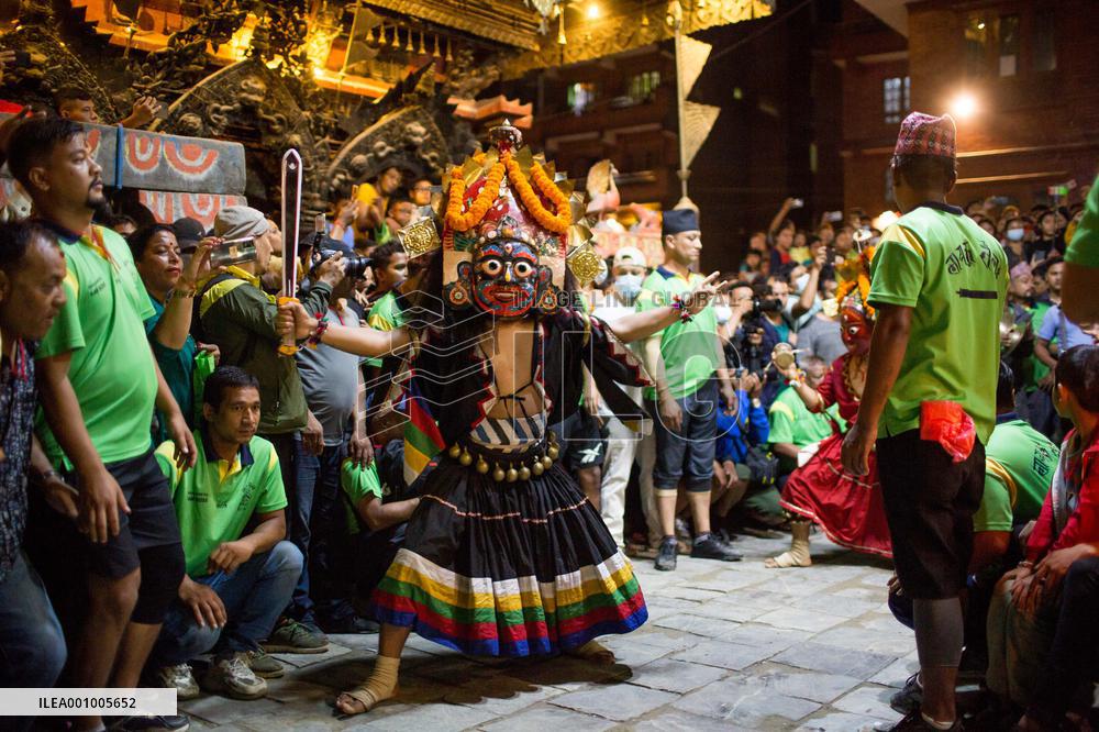 NEPAL-BHAKTAPUR-CULTURE-NIL BARAHI DANCE FESTIVAL