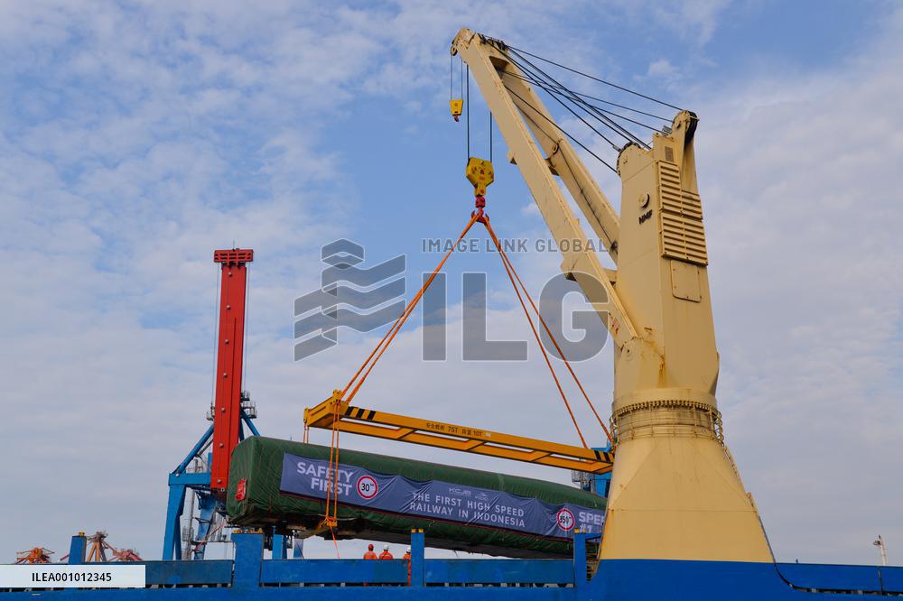 INDONESIA-JAKARTA-BANDUNG HIGH-SPEED RAILWAY-TRAINS-ARRIVAL