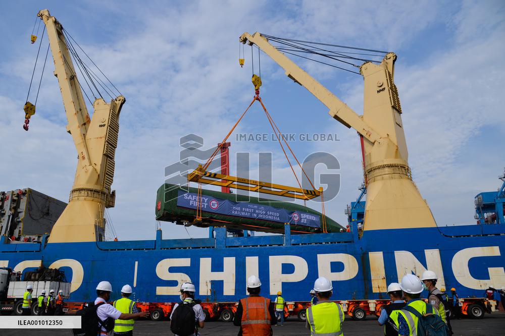 INDONESIA-JAKARTA-BANDUNG HIGH-SPEED RAILWAY-TRAINS-ARRIVAL
