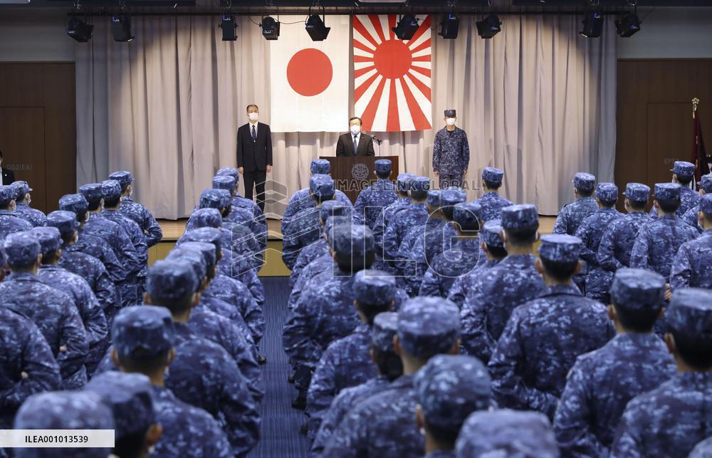 Japanese Defense Minister Hamada in Yokosuka