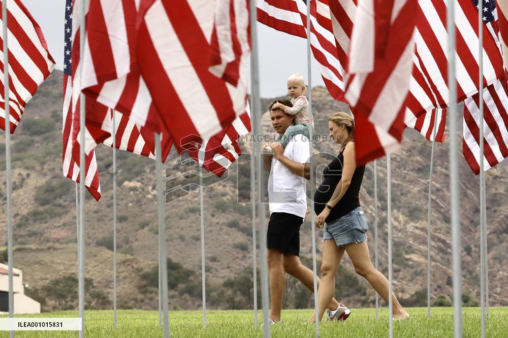 U.S.-MALIBU-9/11 TERRORIST ATTACKS-WAVES OF FLAGS