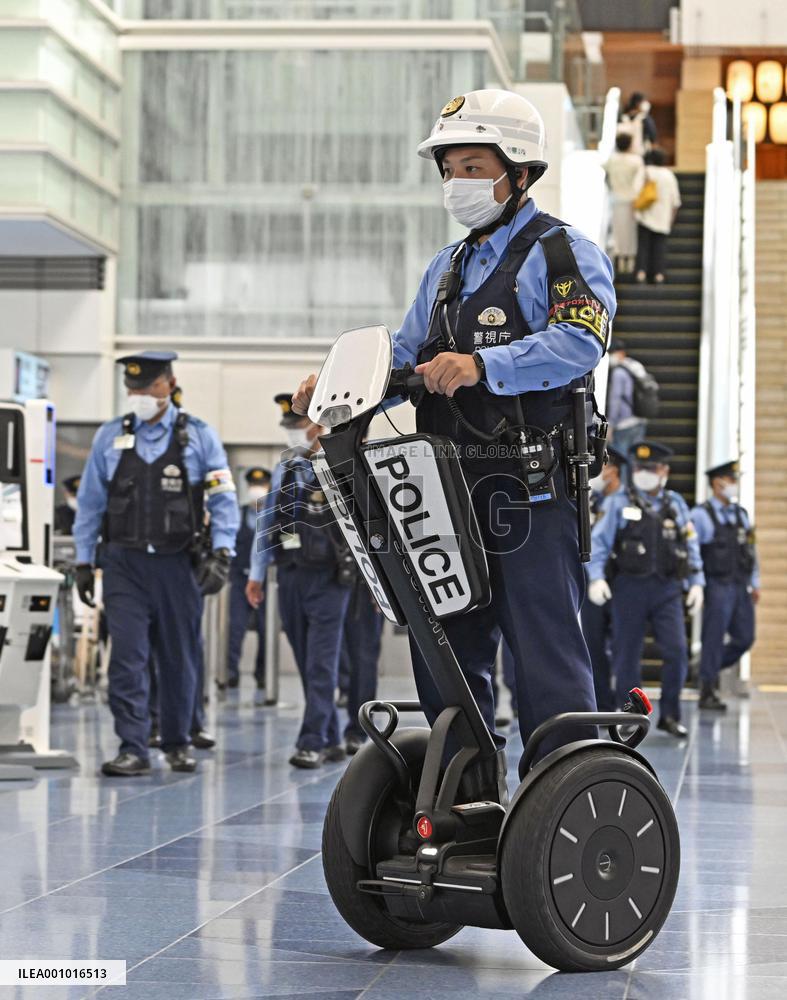 Patrol ahead of state funeral in Tokyo