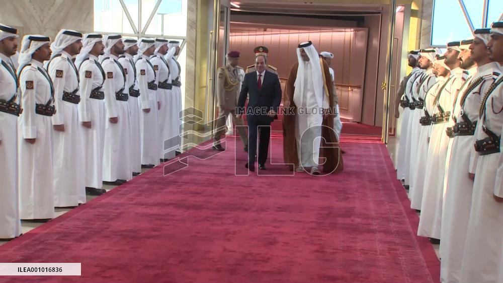 Egyptian president makes 1st visit to Qatar since restoring relations