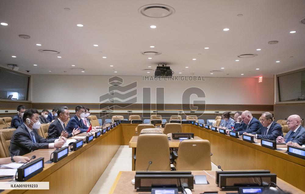 U.S.-NEW YORK-CHINA-WANG YI-RUSSIAN FM-MEETING