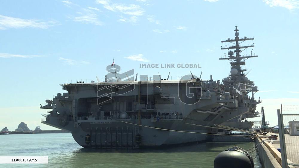 U.S. aircraft carrier arrives in S.Korea for combined drills