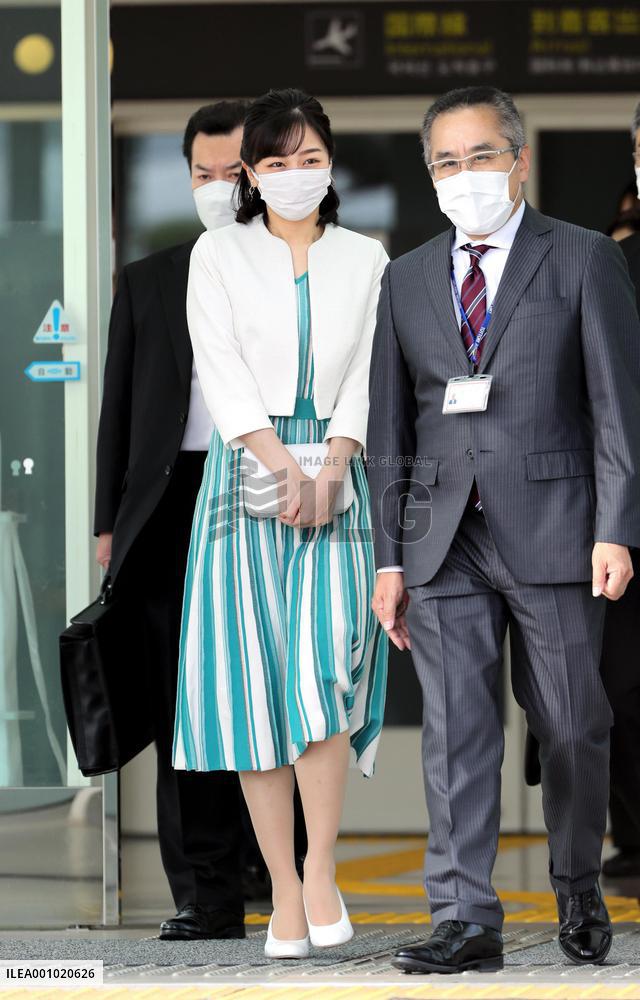 Japanese Princess Kako at airport