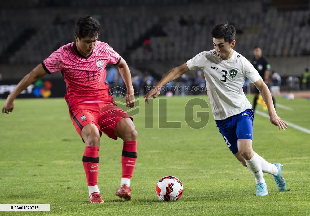 (SP)SOUTH KOREA-HWASEONG-FOOTBALL-U23 FRIENDLY MATCH-SOUTH KOREA VS UZBEKISTAN
