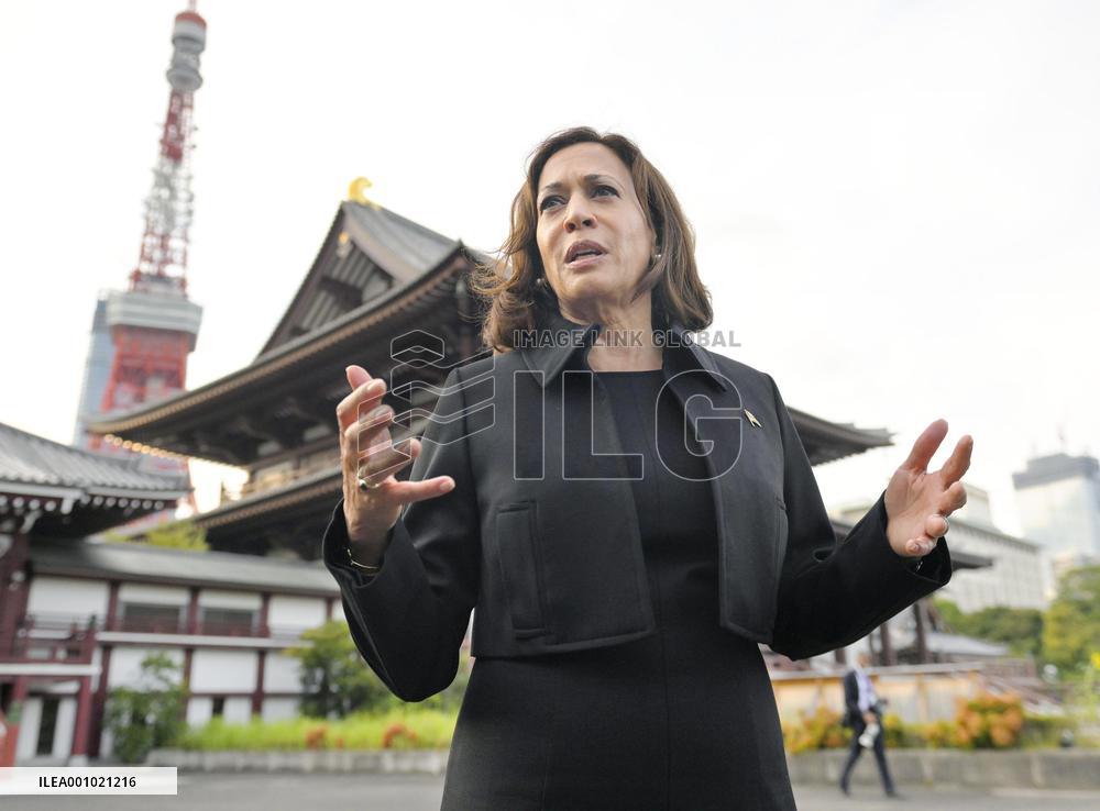 U.S. Vice President Harris visits Zojoji temple in Tokyo