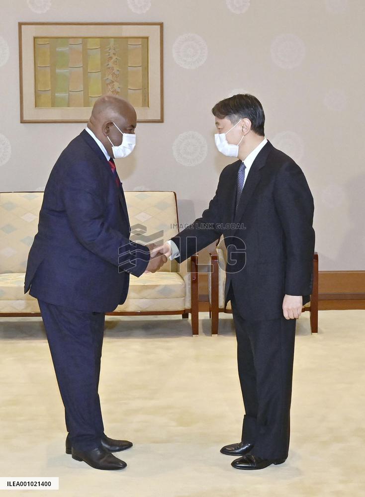 Japanese emperor meets Comoros president
