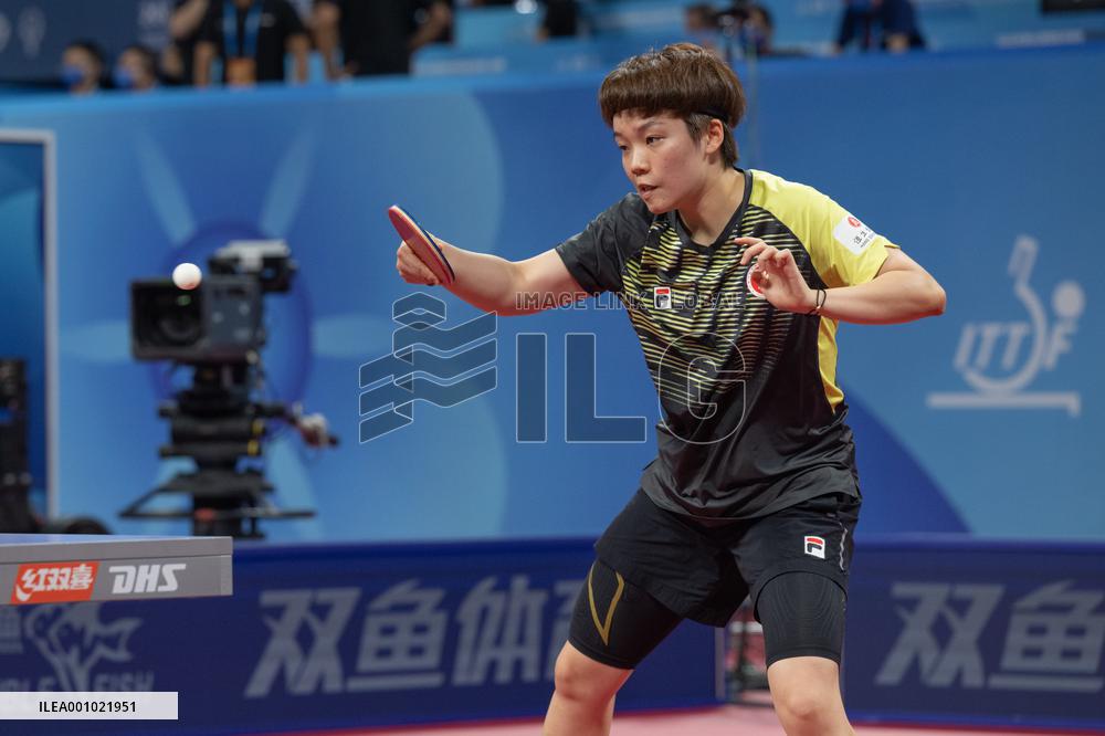 (SP)CHINA-CHENGDU-TABLE TENNIS-ITTF WORLD TEAM CHAMPIONSHIPS FINALS-WOMEN'S TEAMS-GROUP 3-HKG VS ITA