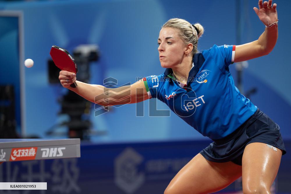 (SP)CHINA-CHENGDU-TABLE TENNIS-ITTF WORLD TEAM CHAMPIONSHIPS FINALS-WOMEN'S TEAMS-GROUP 3-HKG VS ITA