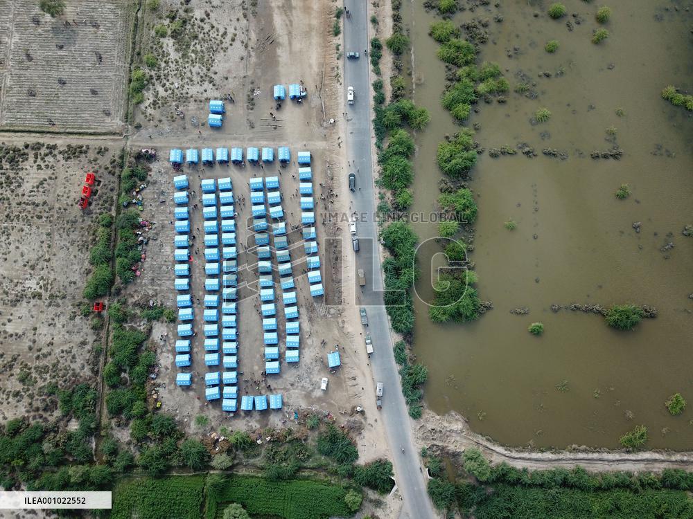 PAKISTAN-BADIN-FLOOD-CHINA-DONATED TENTS