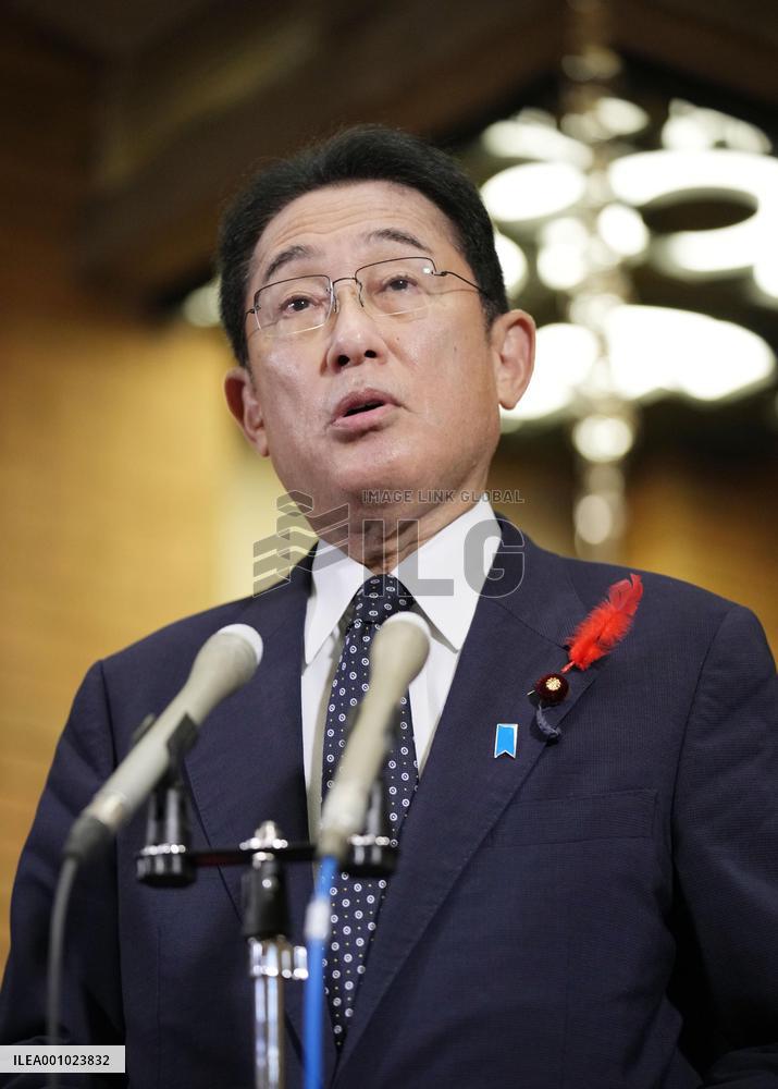 Japan PM Kishida after phone talks with U.S. Pres. Biden