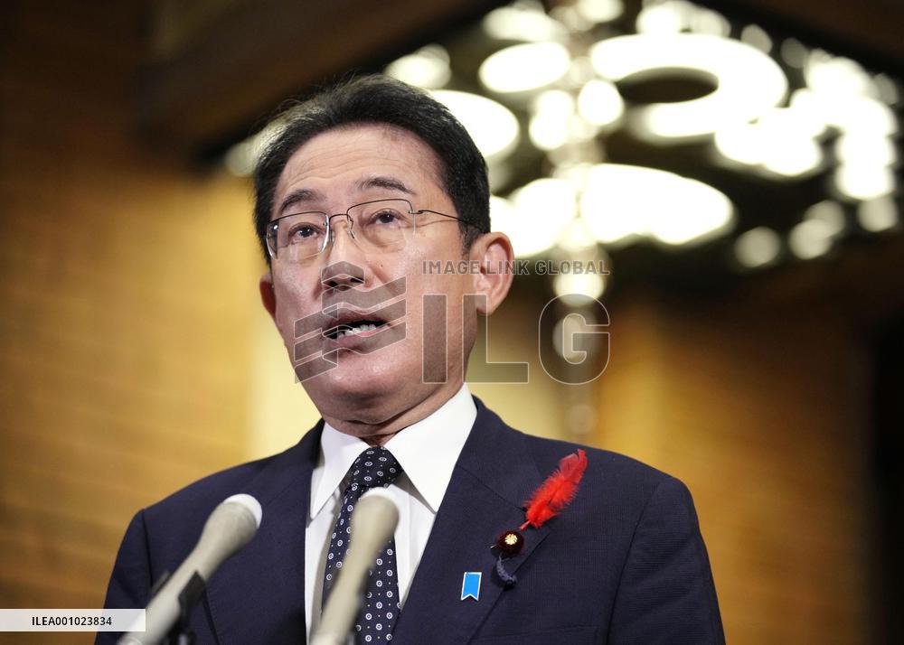 Japan PM Kishida after phone talks with U.S. Pres. Biden