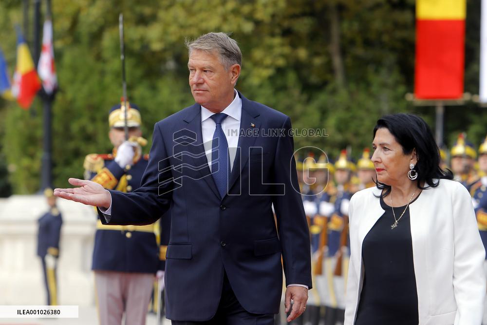 ROMANIA-BUCHAREST-PRESIDENT-GEORGIA-PRESIDENT-MEETING