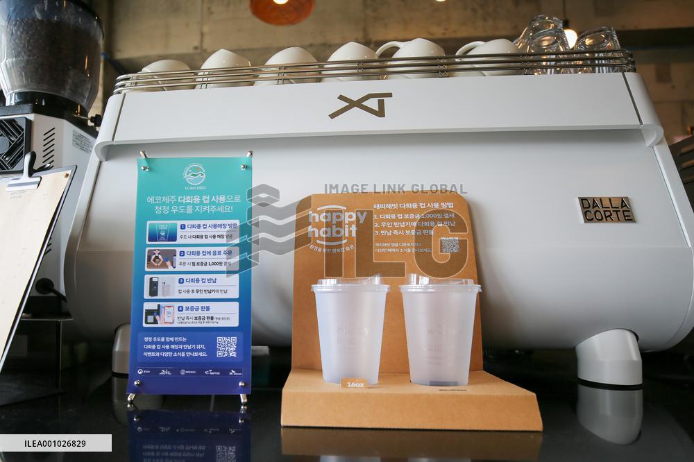 SOUTH KOREA-JEJU-UDO ISLAND-REUSABLE CUPS