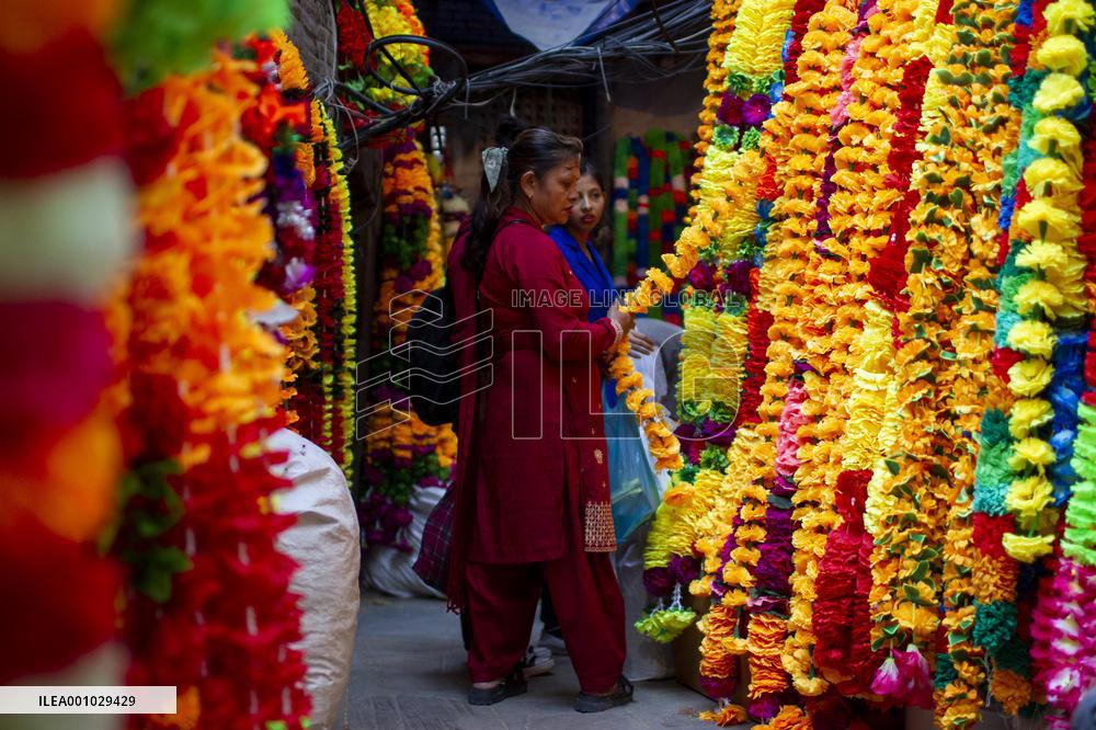 NEPAL-KATHMANDU-TIHAR-MARKET