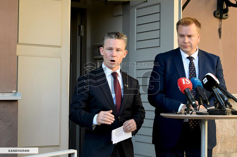 The Defence Ministers of Sweden and Finland meeting in Helsinki