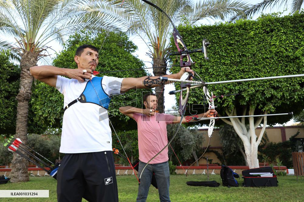 MIDEAST-GAZA CITY-ARCHERY-BOWS