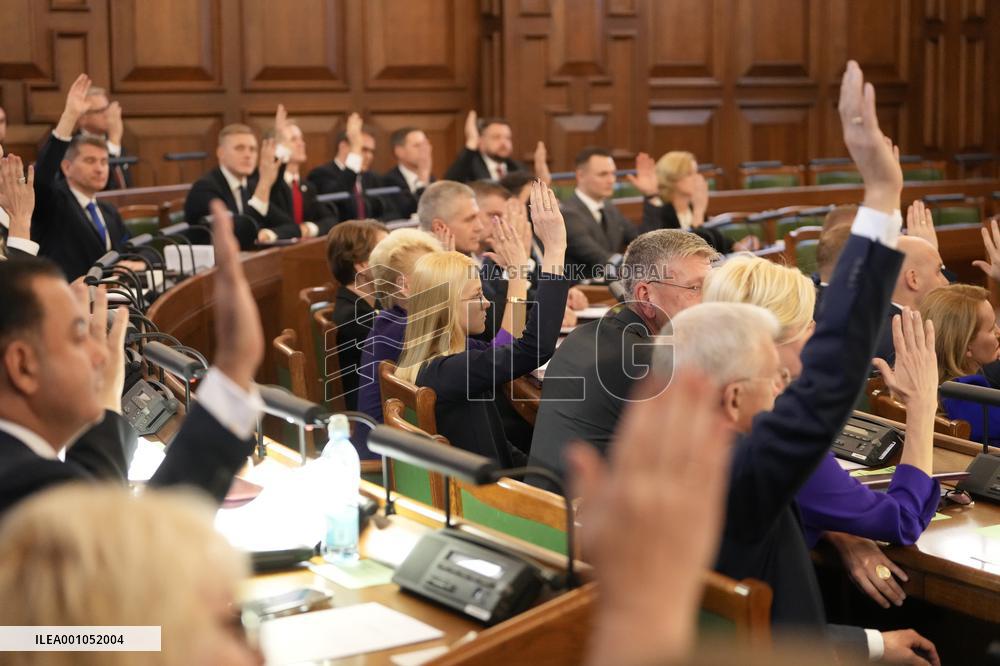 LATVIA-RIGA-NEW PARLIAMENT-SPEAKER