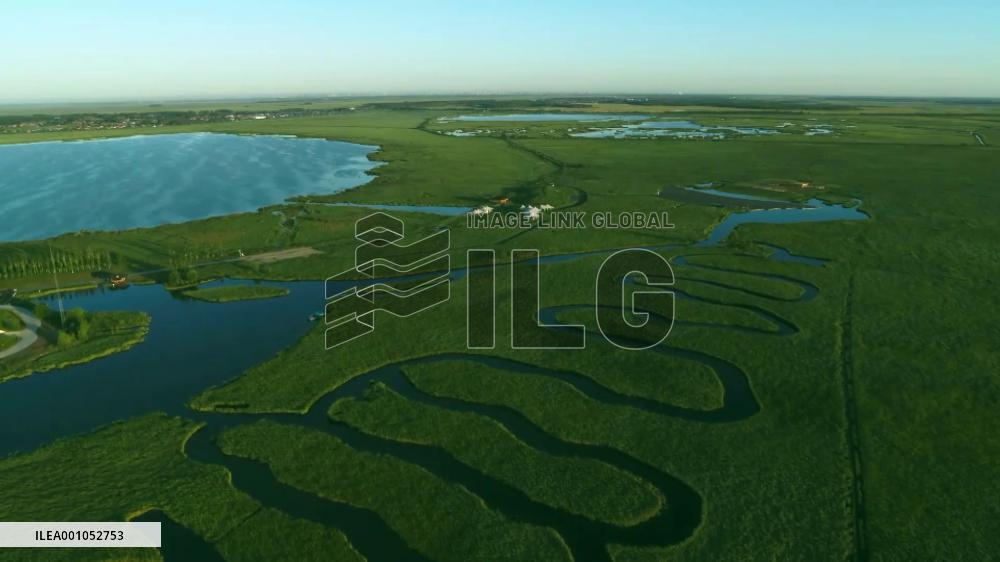 Stunning view of China's largest reed marsh wetland