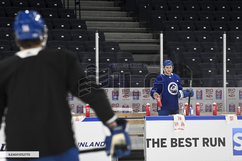 NHL Global Series - The Colorado Avalanche practice on ice
