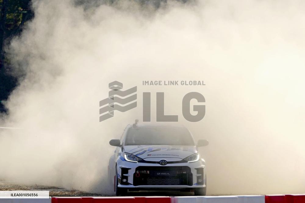 Toyota hydrogen car demonstration at Rally Japan venue