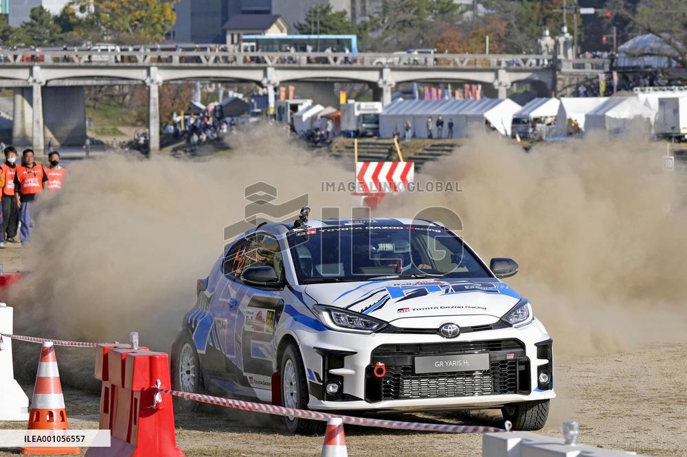 Toyota hydrogen car demonstration at Rally Japan venue