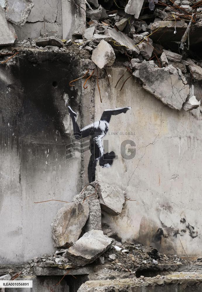 Banksy's new artwork in war-torn Ukraine