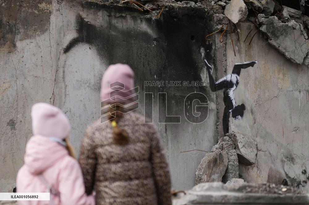 Banksy's new artwork in war-torn Ukraine