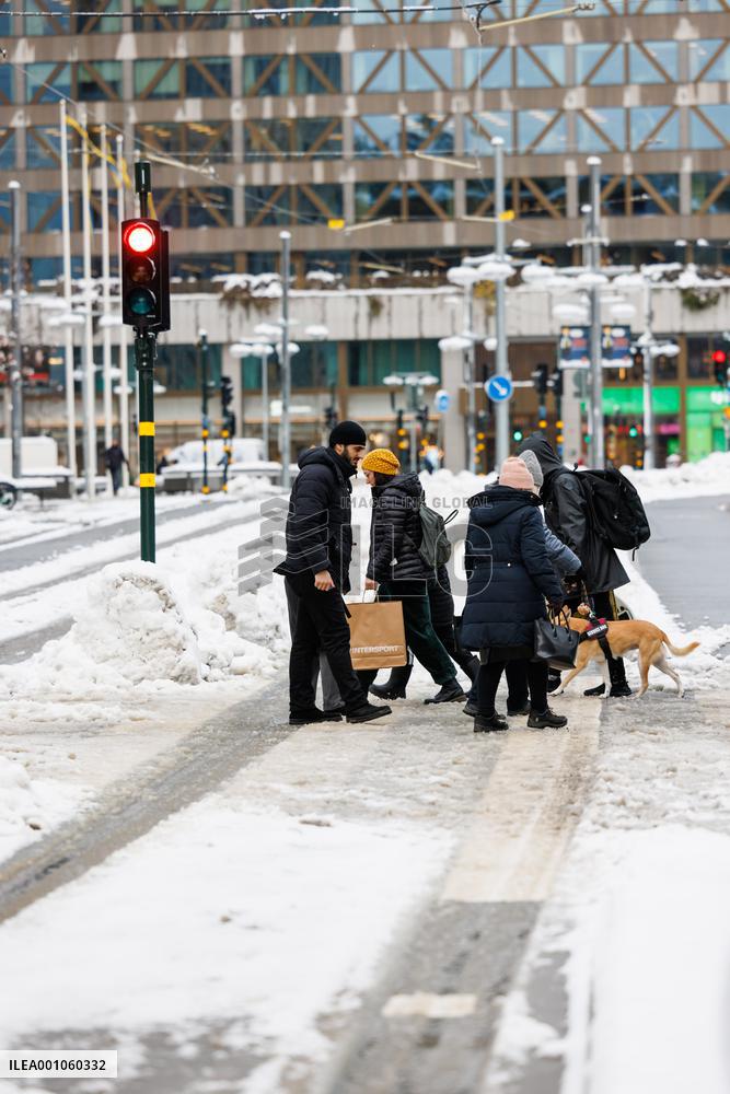 SWEDEN-STOCKHOLM-BLIZZARD